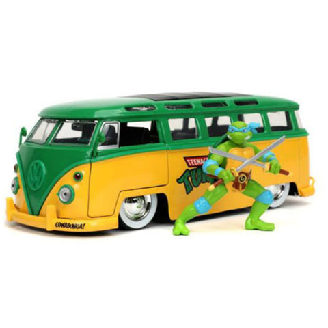 Image of Teenage Mutant Ninja Turtles (TV 1987) - Leonardo & 1962 Volkswagon Bus 1:24 Scale Hollywood Ride