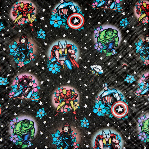 Image of Loungefly - Marvel Comics - Avengers Floral Tattoo Shoulder Bag