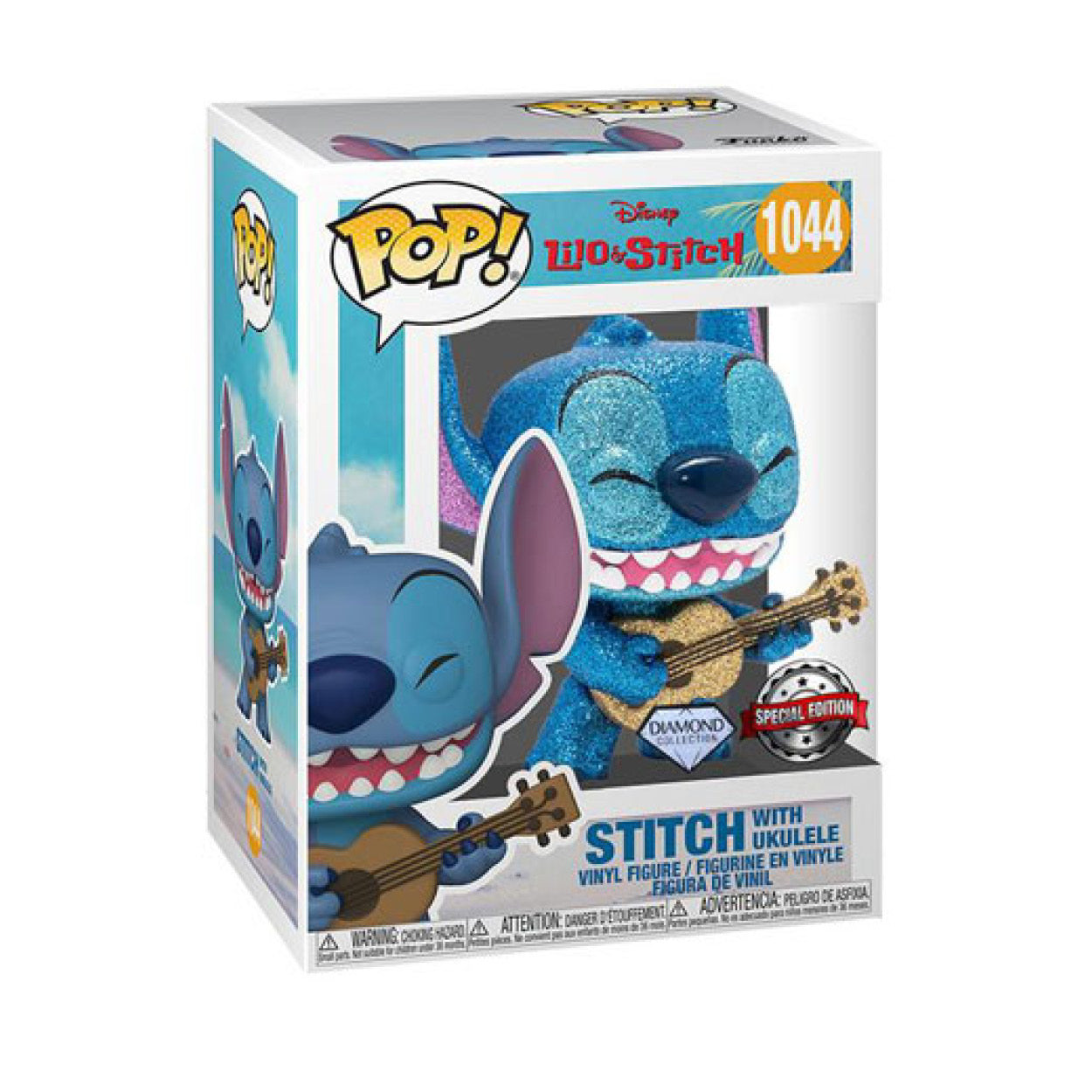 Lilo & Stitch - Stitch with Ukelele Diamond Glitter US Exclusive Pop! Vinyl