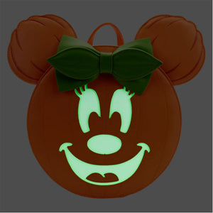 Loungefly - Disney - Minnie Mouse Pumpkin Glow Face Mini Backpack