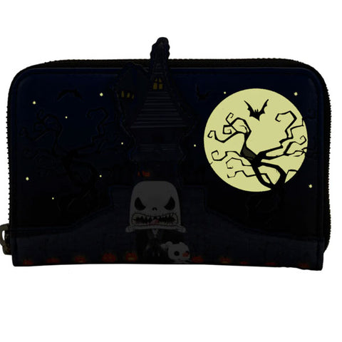 Image of Loungefly - The Nightmare Before Christmas - Jack Skellington House Pop! Glow Zip Purse